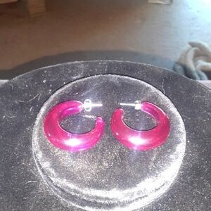 Chic Pink Hoop Earrings